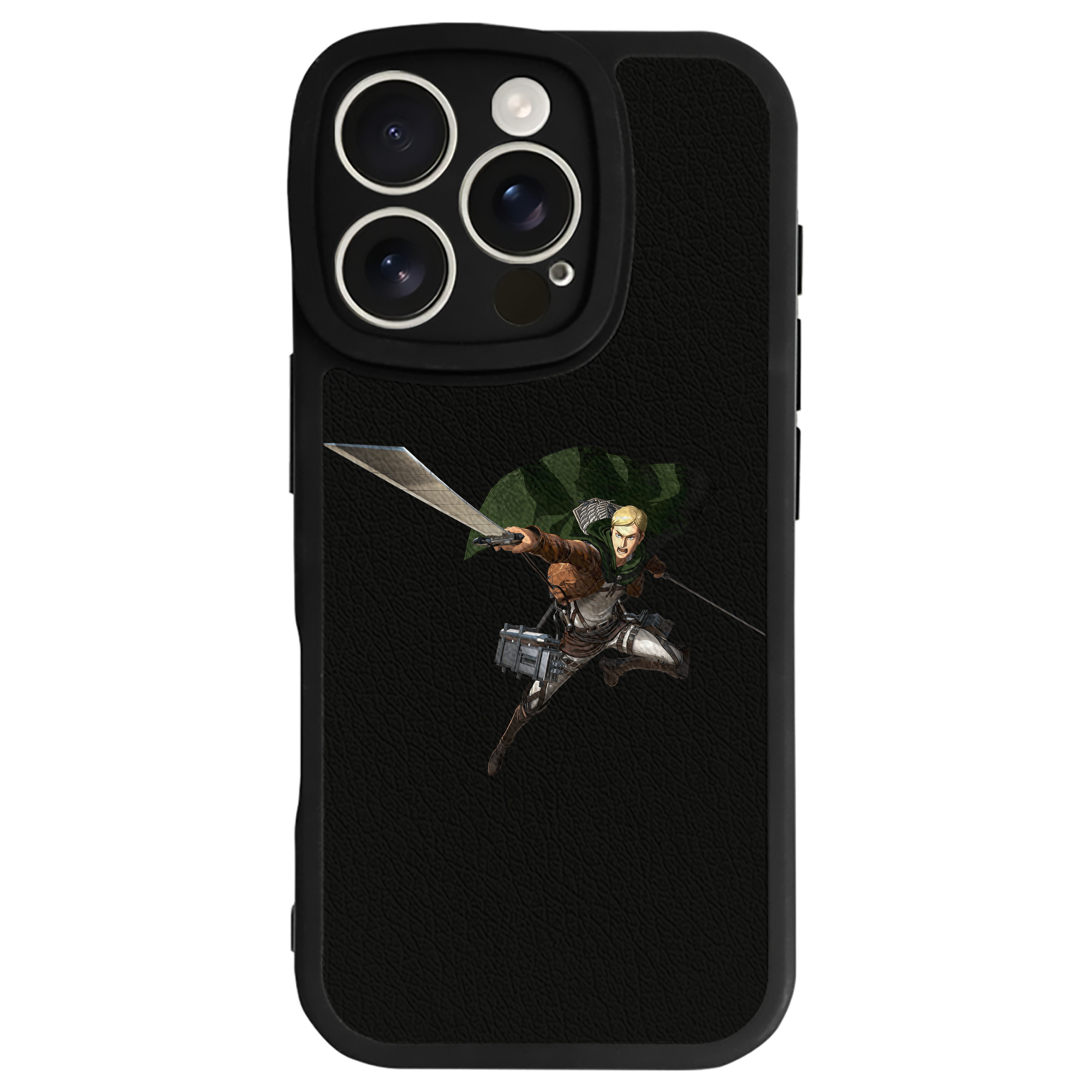 （画像用） 進撃の巨人 エルヴィン・スミス Attack on Titan Erwin Smith 【iPhone 16シリーズ対応】シリコンスマホケース（レザー調） 材質：シリコン